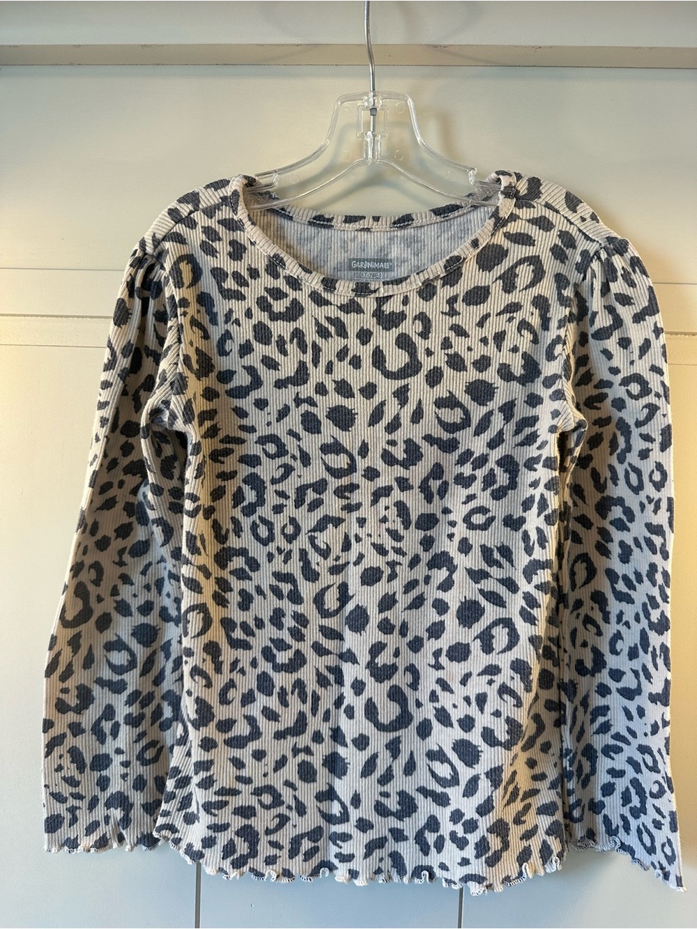 Garanimals Cream & Black Leopard Ribbed Long Sleeve Tee